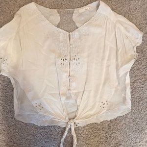 Design lace cream top